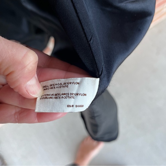 Black double breasted wool blend pea coat size 14. Laundry by design - Picture 10 of 14